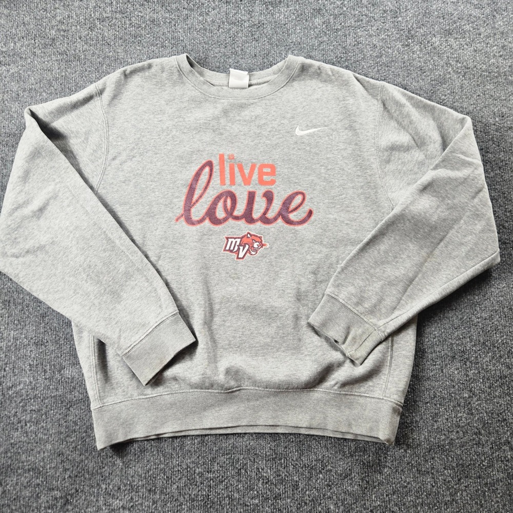 Nike Sweatshirt Mens XL Gray Love Mascot Graphic Pullover (T9)